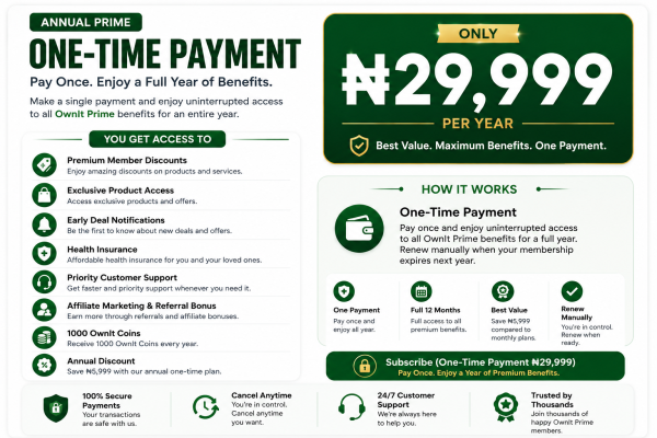 One Time Yearly Payment